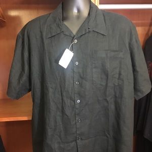 Black 100% Linen SS Shirt, NWT